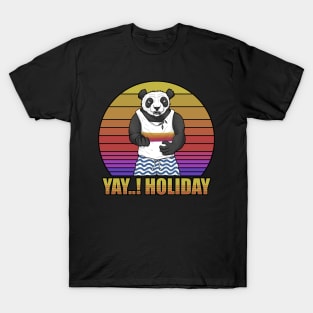 Summer Panda Retro Sunset T-Shirt